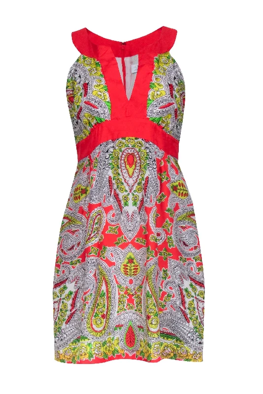 Tibi - Red, Ivory, Yellow, & Green Floral Print Sleeveless Dress Sz 4 Girls' floral dresses