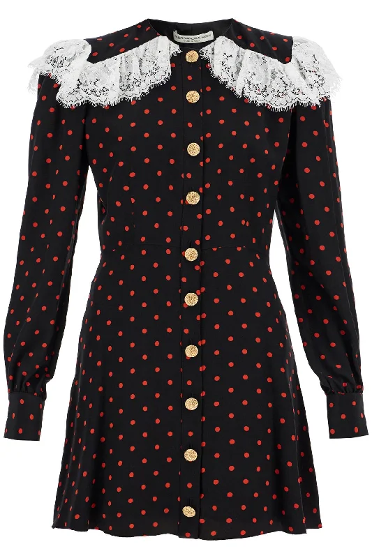 Alessandra Rich Women's 'Silk Polka Dot Mini Dress Cozy Mini Skirt