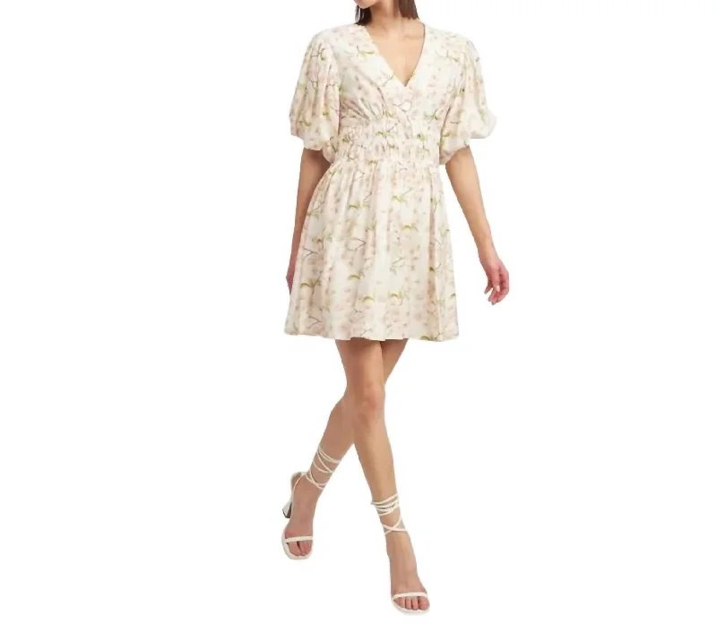 Callie Mini Dress In Peony Green Mini Skirt with Belt