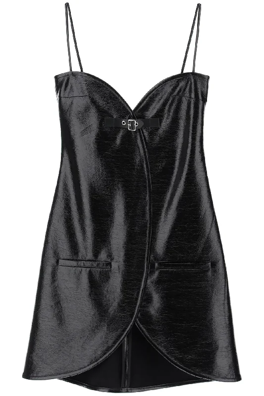 Courreges Women's Vinyl Ellipse Mini Sleeveless Dress Polka Dot Mini Skirt
