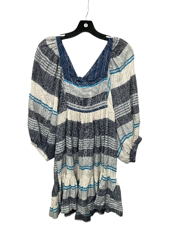 Dress Casual Short By Free People In Blue & Cream, Size: L Mini Skirt Party