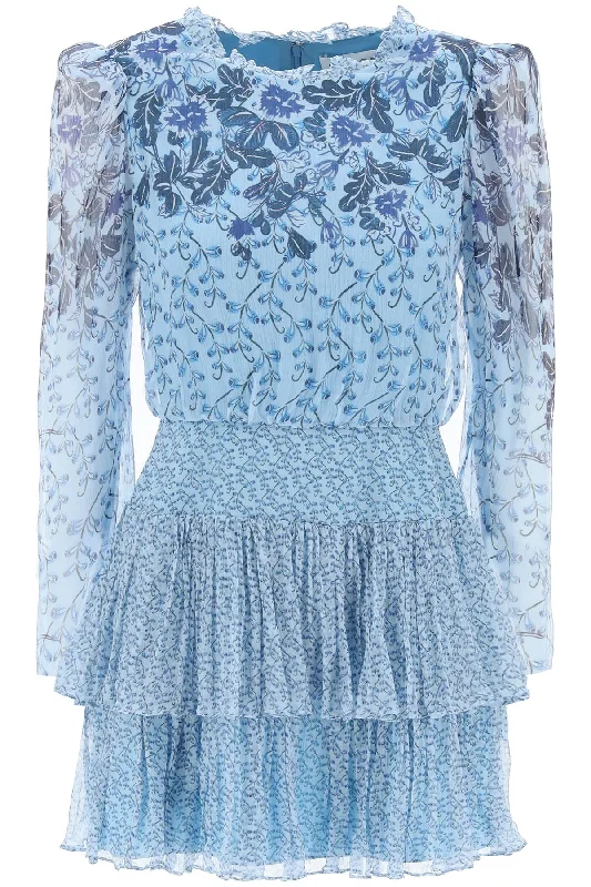 Saloni Women's "Mini Chiffon Dress Ava B In Lace Detail Mini Skirt