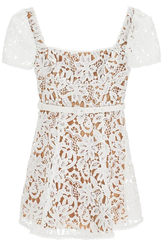 Self Portrait Women's Floral Lace Mini Dress With Eight Retro Mini Skirt