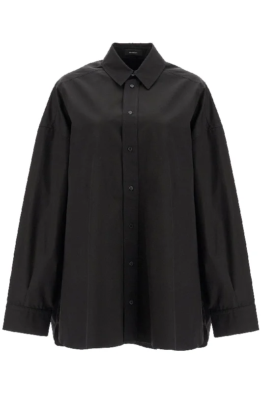 Wardrobe.Nyc Women's Mini Shirt Dress With Button Closure Summer Mini Skirt