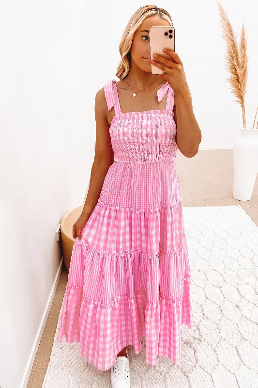 Celine Maxi Dress Pink Elegant Maxi Look