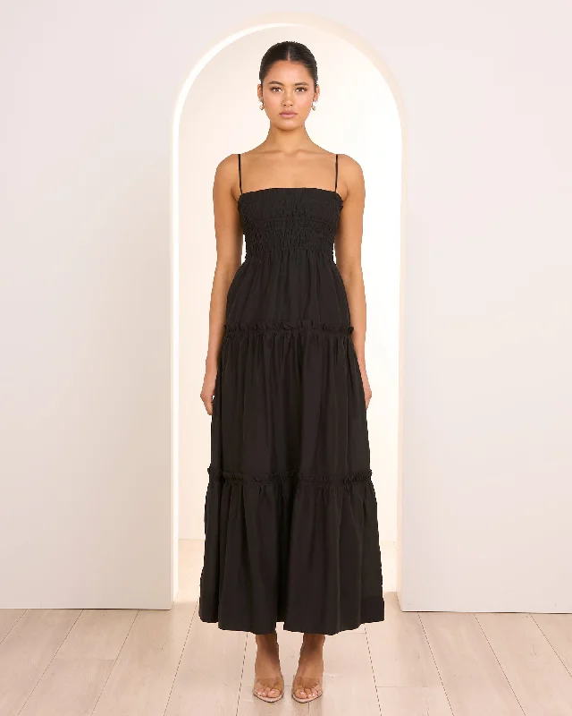 Ryan Tierred Maxi Dress Plaid Maxi Skirt
