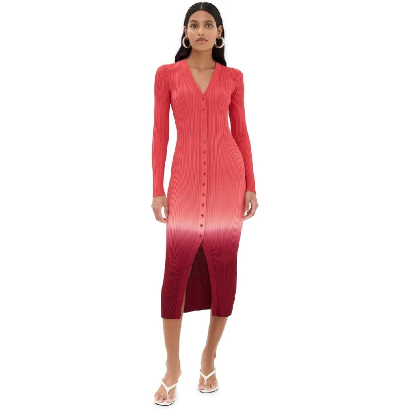 STAUD Women's Maxi Shoko Sweater Dress, Dusk Dip Dye Maxi Skirt Dress