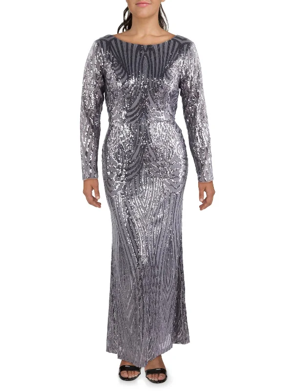 Womens Full Length Long Sleeve Evening Dress Comfortable Maxi Skirt