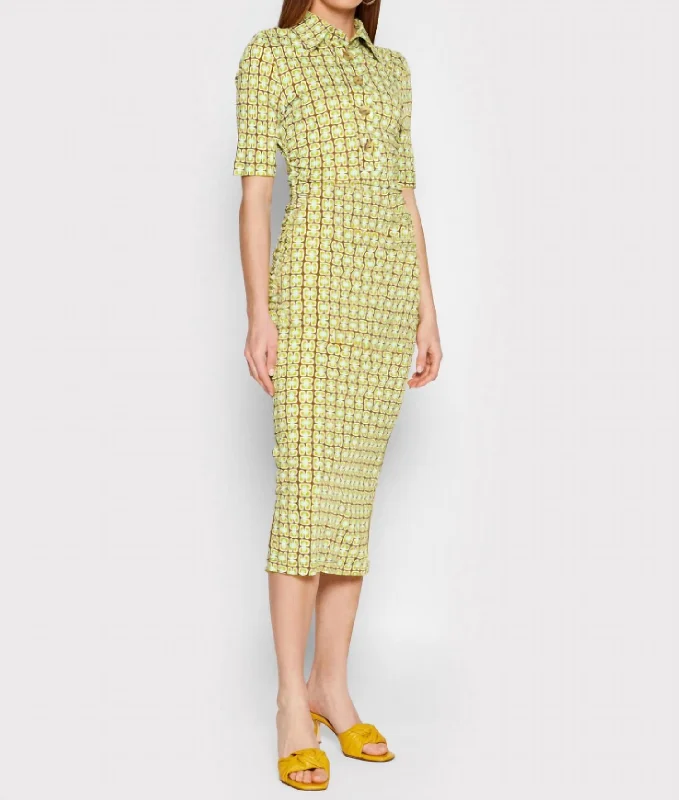 Acceglio Dress in Burnt Mustard Color block unclassified dresses