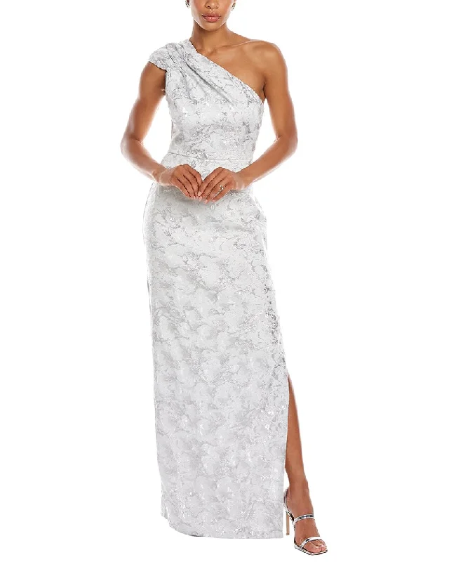 Aidan Mattox One-Shoulder Column Gown Petite unclassified dresses