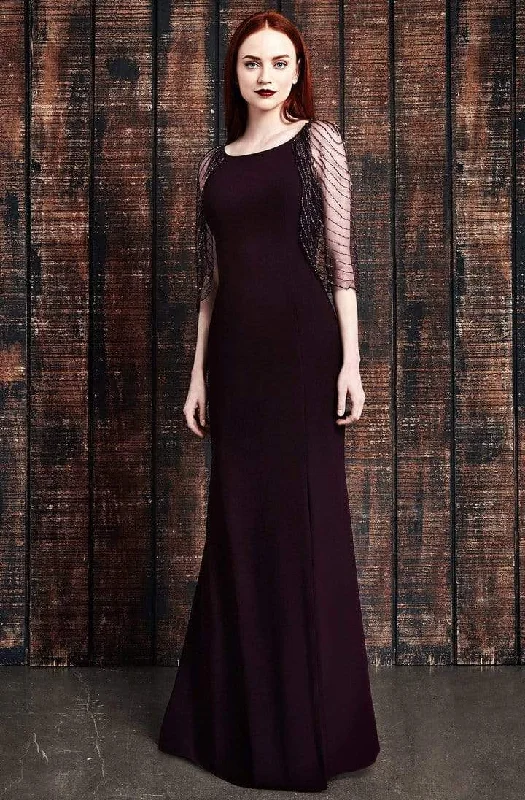 Alexander by Daymor - Embellished Cape Fitted Evening Dress 861 - 1 pc Aubergine In Size 10 Available Plus size unclassified dresses Alexander by Daymor - Embellished Cape Fitted Evening Dress 861 - 1 pc Aubergine In Size 10 Available Plus size unclassified dresses
