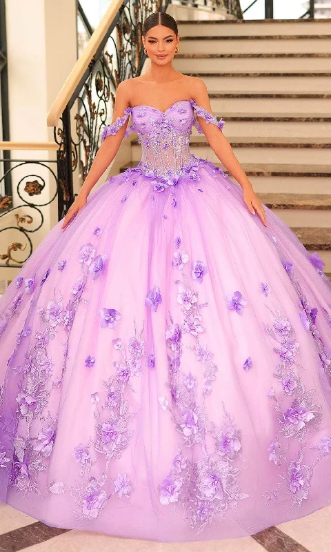 Amarra 54224 - Embellished Sheer Bodice Ballgown Color block unclassified dresses