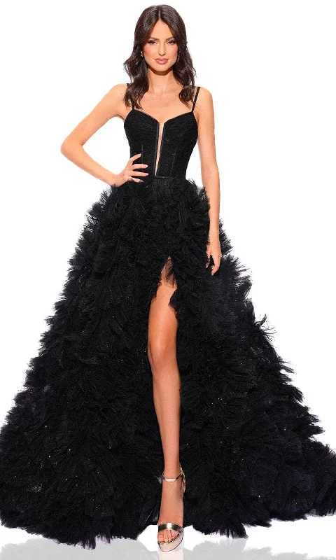Amarra 88785 - Ruffle Trimmed Ballgown Chiffon unclassified dresses