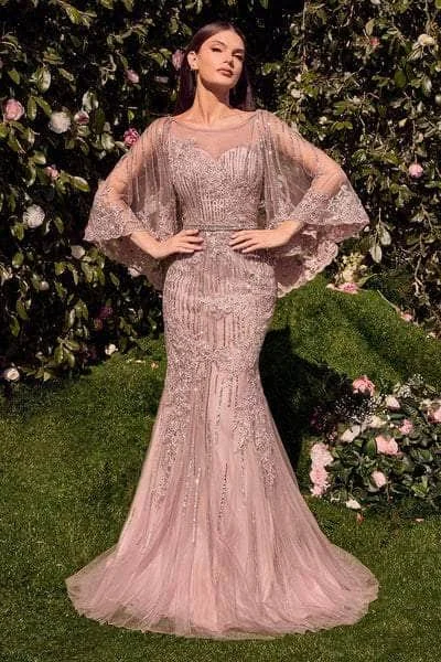 Andrea and Leo MA105 - Cape Sleeve Evening Gown Soft fabric unclassified dresses