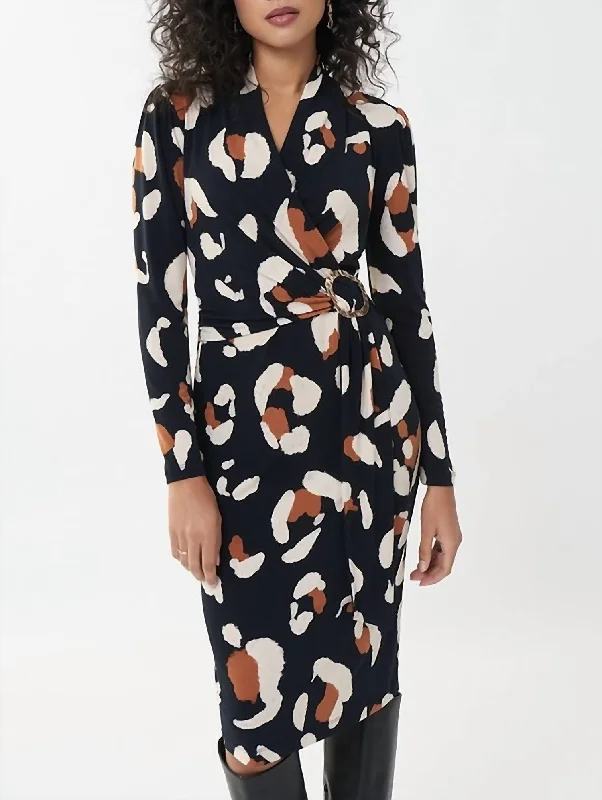 Animal Print Dress in Black/Multi Discounted unclassified dresses