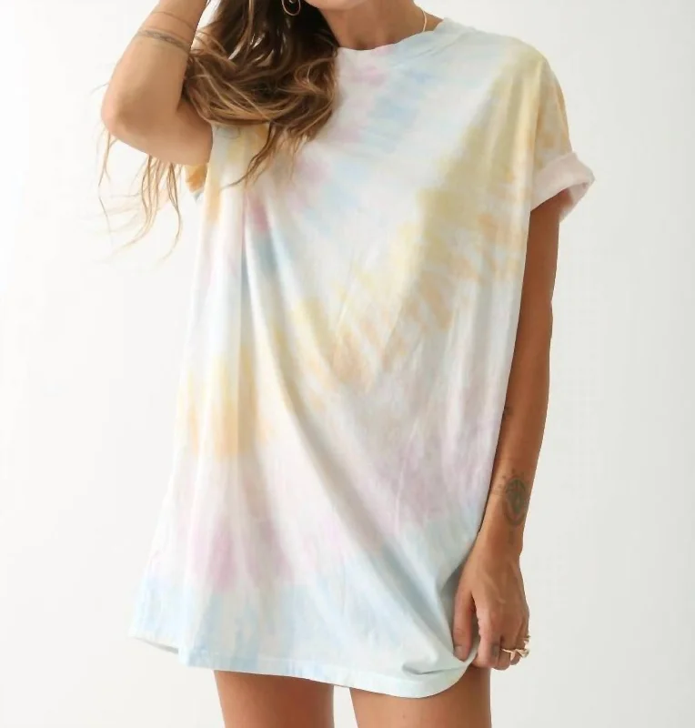 Billie Tee Dress in Luna/Blush/Lemon Long sleeve unclassified dresses