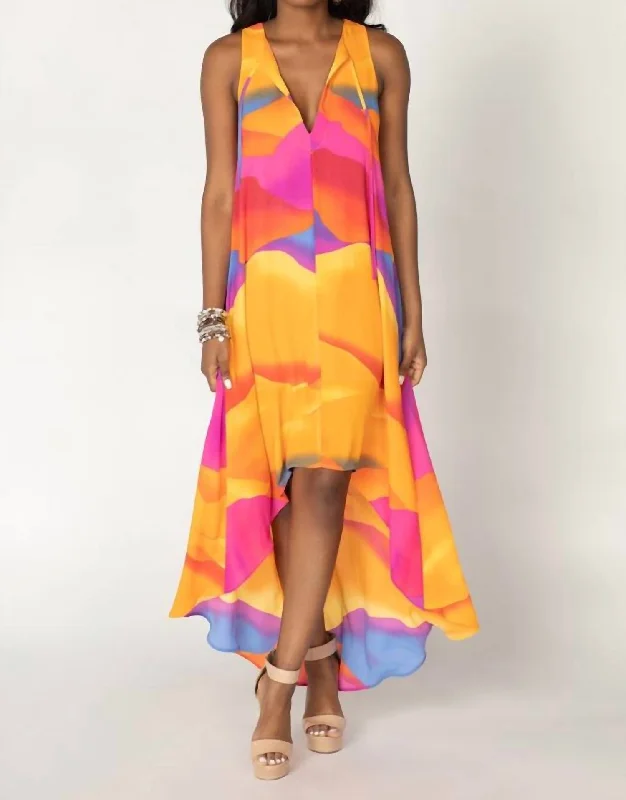 Campbell High Low Dress in Sunset Fashionable unclassified dresses