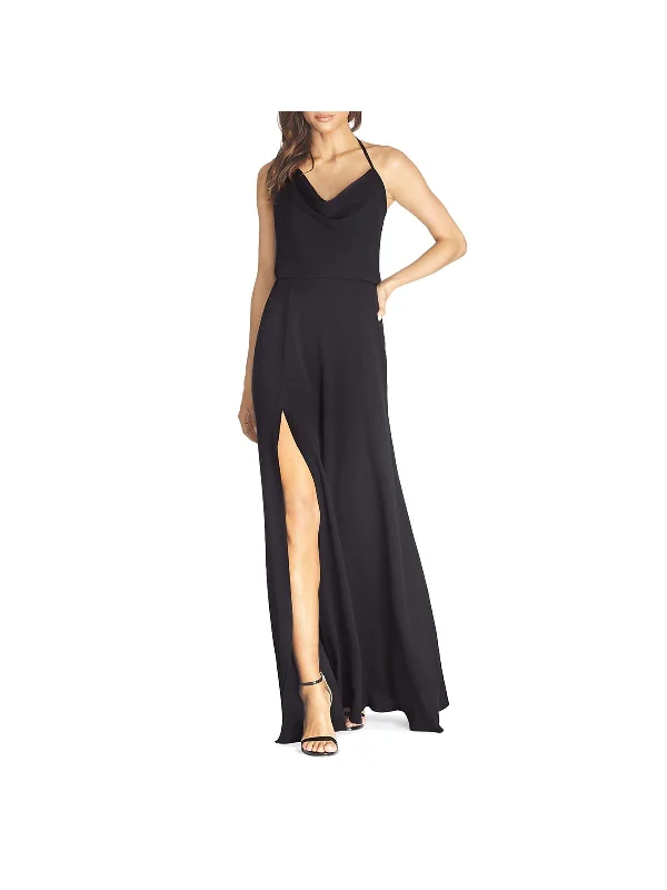 Cheyenne Womens Cowl Neck Halter Evening Dress Neutral tone unclassified dresses