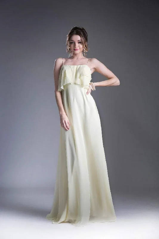 Cinderella Divine - 13010 Flounce Bodice Chiffon A-Line Dress Open-back unclassified dresses Cinderella Divine - 13010 Flounce Bodice Chiffon A-Line Dress Open-back unclassified dresses