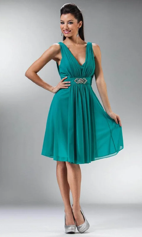 Cinderella Divine 3915 - Chiffon Knee Length Dress Formal unclassified dresses