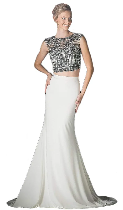Cinderella Divine - Beaded Sleeveless Two-Piece Chiffon Evening Gown Sleeveless unclassified dresses Cinderella Divine - Beaded Sleeveless Two-Piece Chiffon Evening Gown Sleeveless unclassified dresses