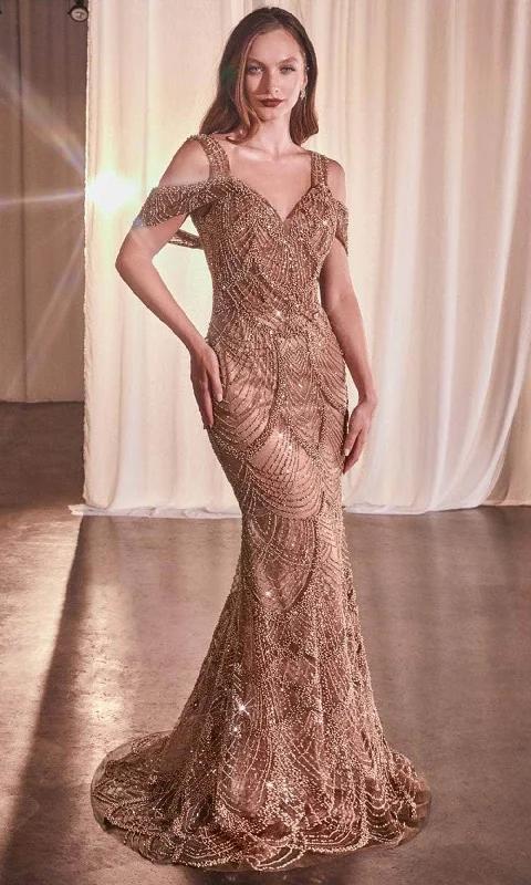 Cinderella Divine CC4020 - Bead Embellished V-Neck Evening Gown Velvet unclassified dresses Cinderella Divine CC4020 - Bead Embellished V-Neck Evening Gown Velvet unclassified dresses