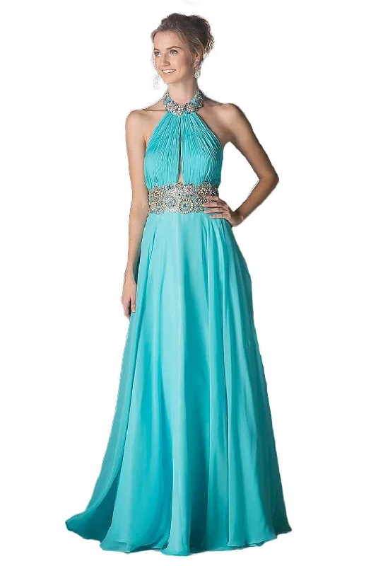 Cinderella Divine - PC905 Ruched Cutout Halter Chiffon Gown Backless unclassified dresses Cinderella Divine - PC905 Ruched Cutout Halter Chiffon Gown Backless unclassified dresses