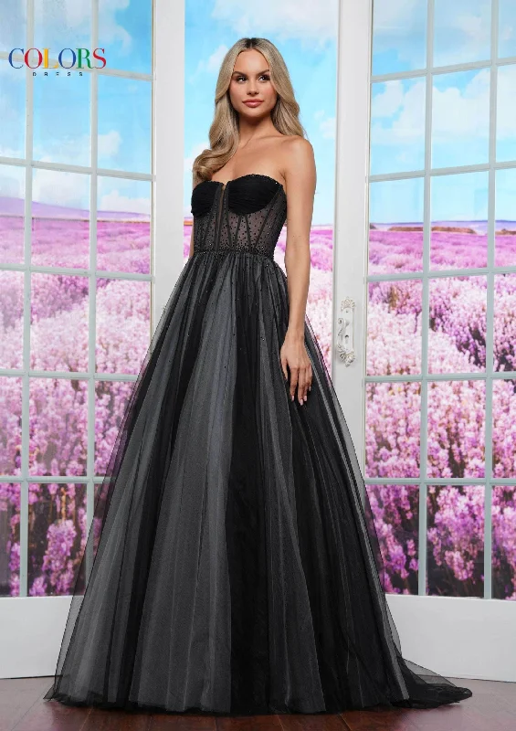 Colors Dress 3480 - Corset Bodice Heat Stone Prom Gown One-shoulder unclassified dresses