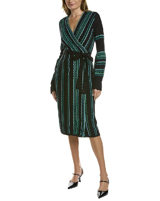 Diane von Furstenberg Gayle Wool-Blend Wrap Dress One-shoulder unclassified dresses
