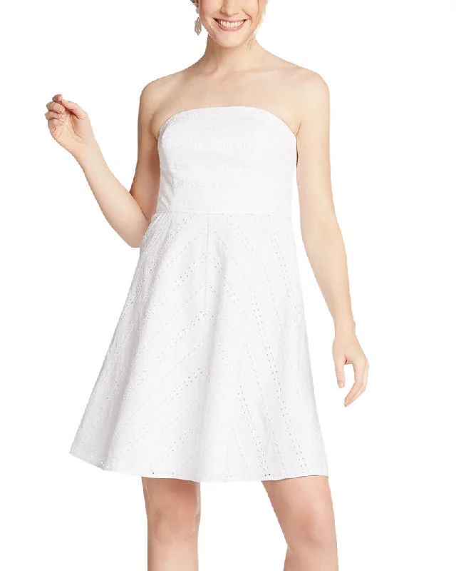 Draper James Striped Eyelet Strapless Dress Cotton unclassified dresses