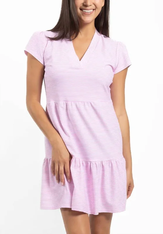 Ginger Dress in Pinstripe Soft Begonia Printed unclassified dresses