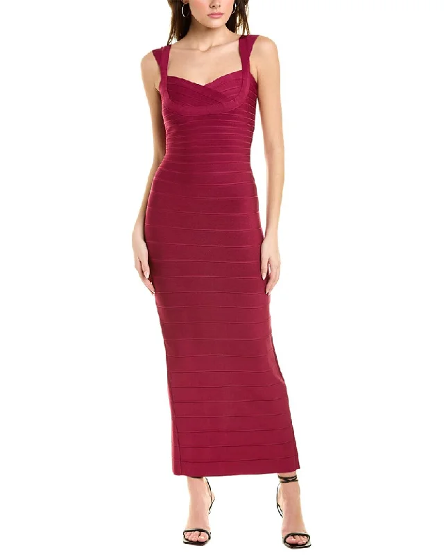 Hervé Léger Sweetheart Banded Gown Polka dot unclassified dresses