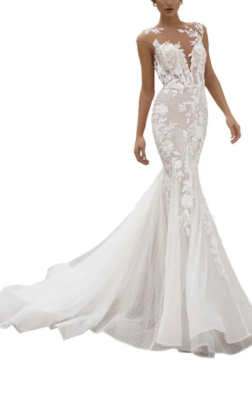High Neck Mermaid Gown in Ivory Graduation unclassified dresses