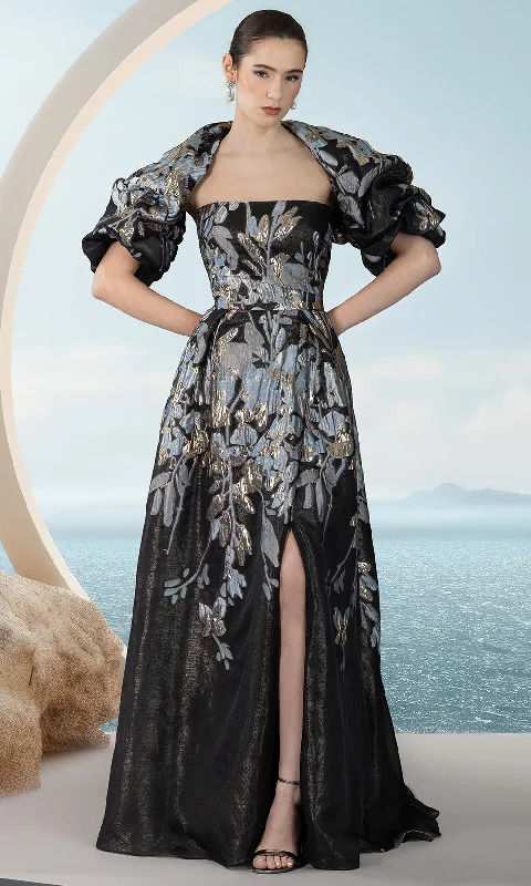 Janique 251018 - Ruffle Bolero Evening Gown Silk unclassified dresses