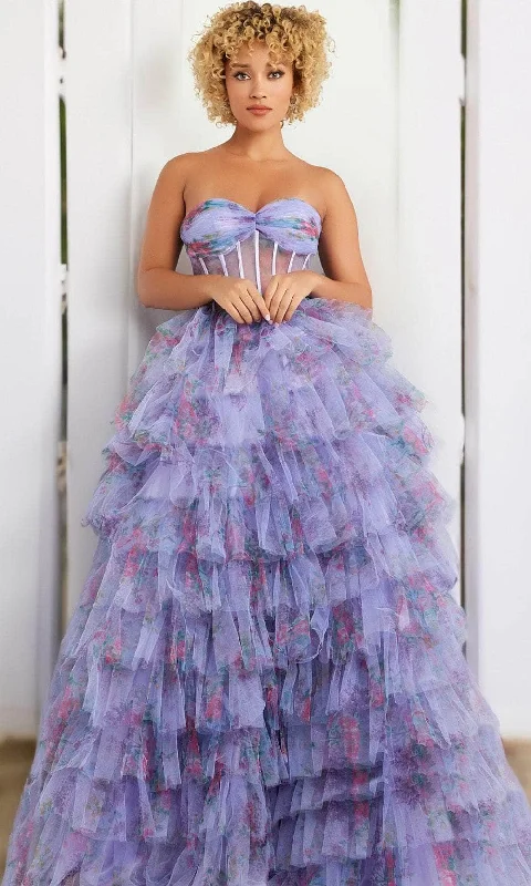 Jovani 39149 - Strapless Tiered Ruffle Prom Gown Long unclassified dresses