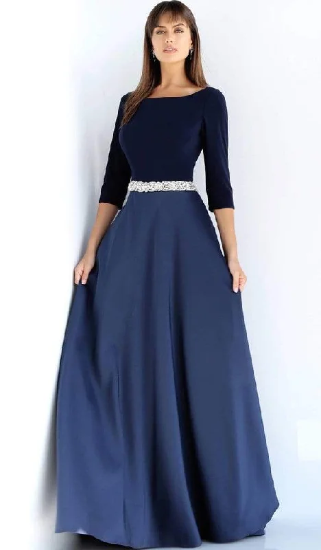 Jovani - 49269 Bateau Neck Quarter Length Sleeves A-Line Dress - 1 pc Navy In Size 10 Available Wedding guest unclassified dresses Jovani - 49269 Bateau Neck Quarter Length Sleeves A-Line Dress - 1 pc Navy In Size 10 Available Wedding guest unclassified dresses