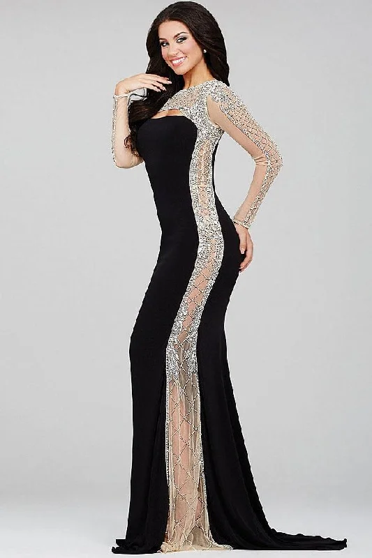Jovani Crystal Embellished Sheath Dress 22954 1 pc Black/Nude in size 6 Available Festival unclassified dresses Jovani Crystal Embellished Sheath Dress 22954 1 pc Black/Nude in size 6 Available Festival unclassified dresses