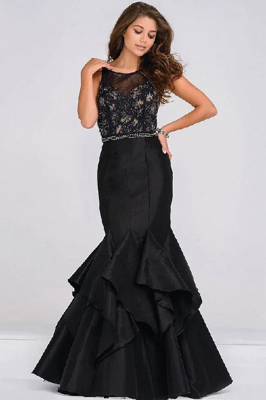 Jovani - JVN50200A Sheer Embellished Neckline Mermaid Dress Engagement unclassified dresses Jovani - JVN50200A Sheer Embellished Neckline Mermaid Dress Engagement unclassified dresses
