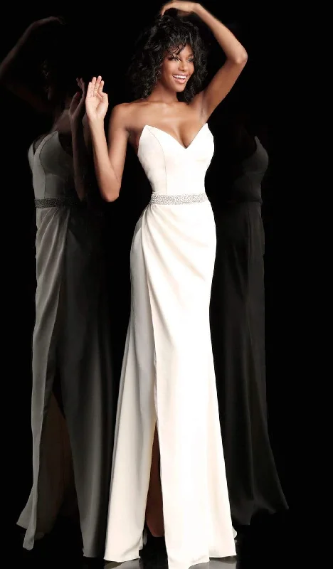 Jovani - 66683SC Strapless Plunging V-neck Beaded Waist Evening Dress Unique unclassified dresses Jovani - 66683SC Strapless Plunging V-neck Beaded Waist Evening Dress Unique unclassified dresses