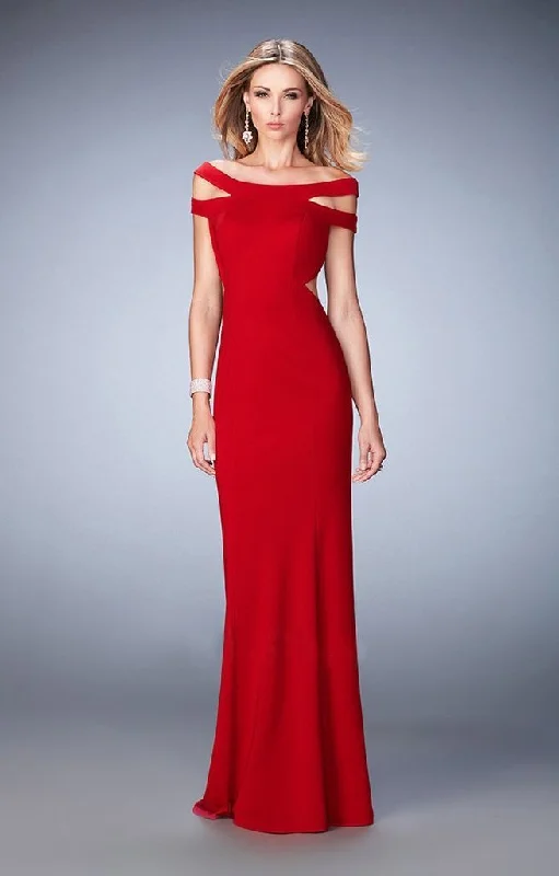 La Femme 22728 Off-Shoulder Jersey Prom Dress Designer unclassified dresses