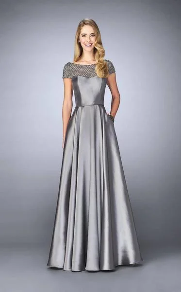 La Femme - Beaded Mikado Evening Gown 24883 Lightweight unclassified dresses