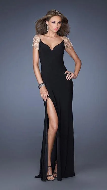La Femme Fitted Jersey Prom Dress 20025 Vintage unclassified dresses