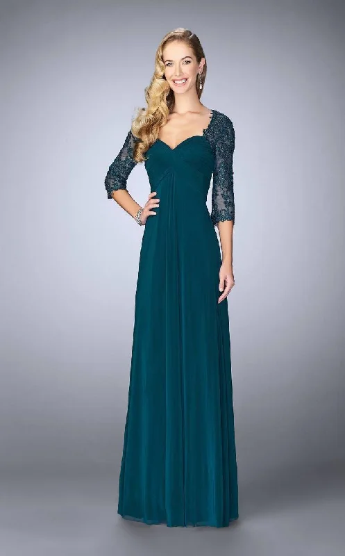 La Femme - Pleated Sweetheart Column Dress 23141 Office unclassified dresses