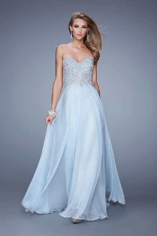 La Femme 20888 Strapless Embroidered Chiffon A-line Dress - 1 Pc. Powder Blue in size 10 Available Soft fabric unclassified dresses La Femme 20888 Strapless Embroidered Chiffon A-line Dress - 1 Pc. Powder Blue in size 10 Available Soft fabric unclassified dresses