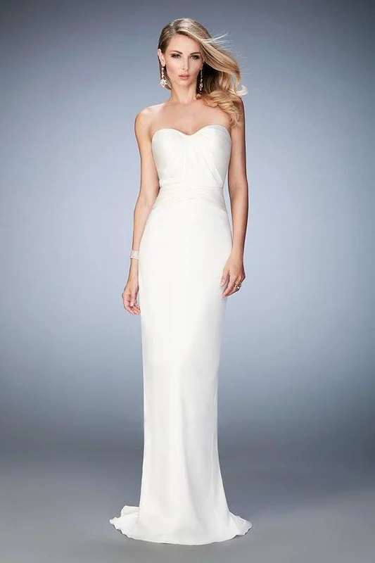La Femme - Strapless Stretch Satin Sheath Evening Gown 22755 - 1 pc Ivory In Size 10 Available Beaded unclassified dresses La Femme - Strapless Stretch Satin Sheath Evening Gown 22755 - 1 pc Ivory In Size 10 Available Beaded unclassified dresses