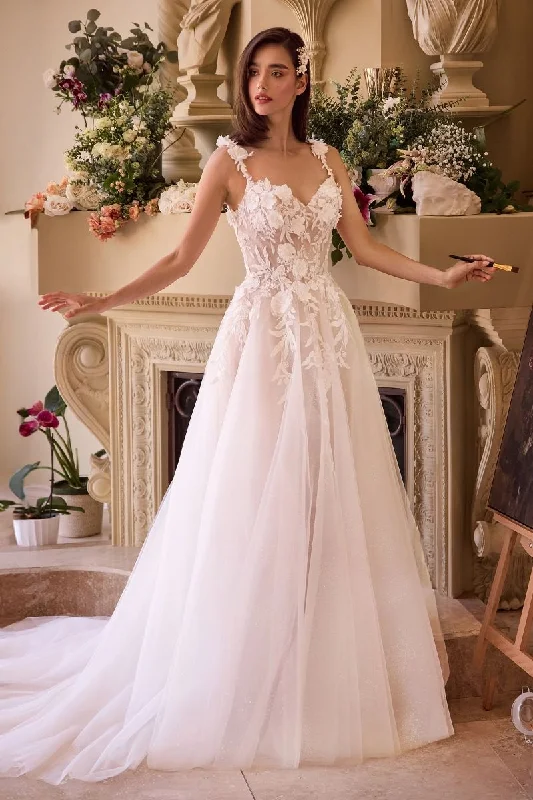 Ladivine Bridal CDS498W - Appliques A-Line Bridal Dress One-shoulder unclassified dresses