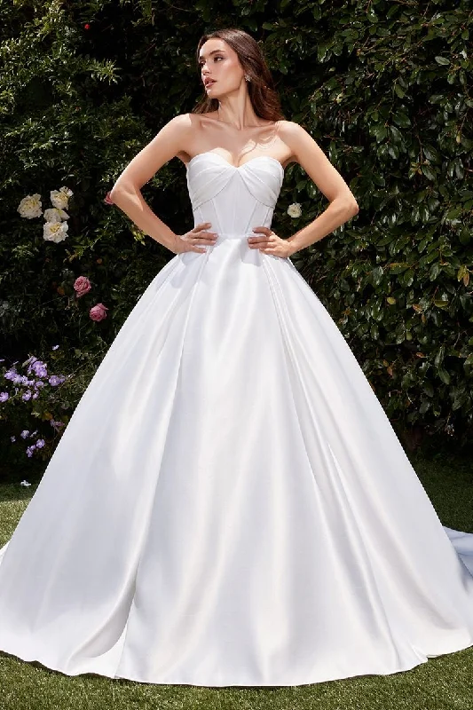 Ladivine Bridal CDS512W - Pleated Boning Ballgown High-low unclassified dresses