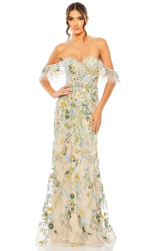 Mac Duggal 50713 - Embroidered Off Shoulder Formal Dress Silk unclassified dresses