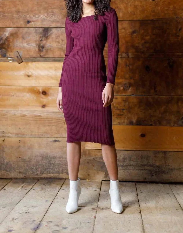 Malbec Twist Back Dress in Maroon One-shoulder unclassified dresses