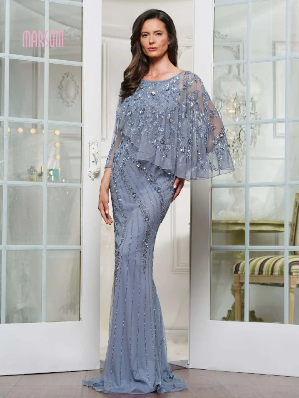 Marsoni by Colors MV1343 - Rhinestone Embellished Column Evening Gown Smocked unclassified dresses Marsoni by Colors MV1343 - Rhinestone Embellished Column Evening Gown Smocked unclassified dresses